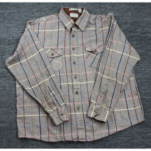 Vintage Oakton Limited Gray Flannel Shirt Mens XL